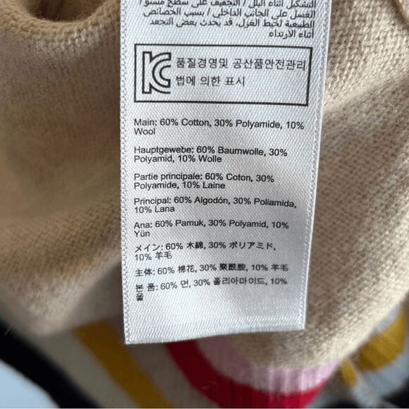 Joules Women's Beige Rainbow Stripe Wool Blend Pullover Sweater Size 2 - Picture 7 of 8